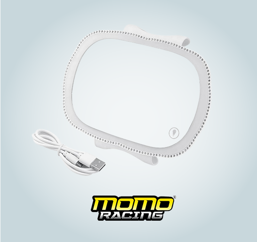 White Car Makeup LED Mirror