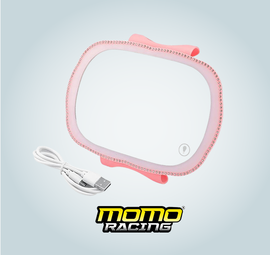 Pink Car Makeup LED Mirror