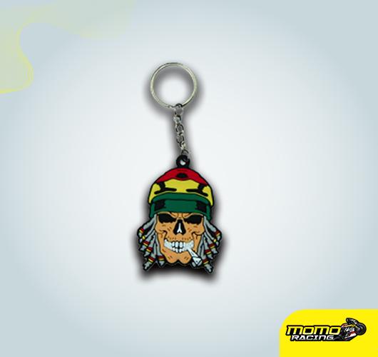 Bob marley skull keyring