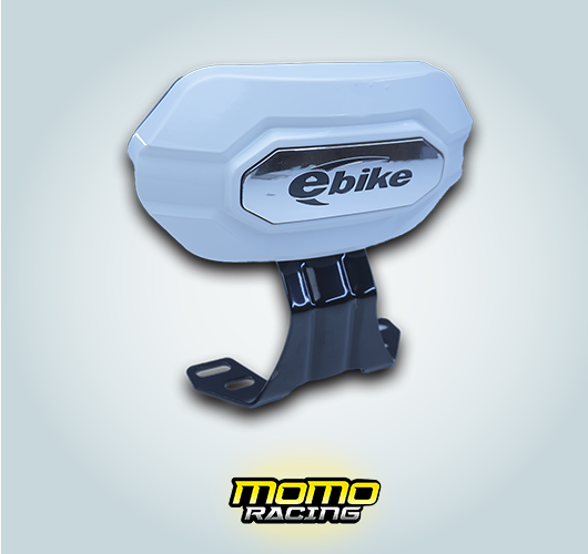 White e bike backrest