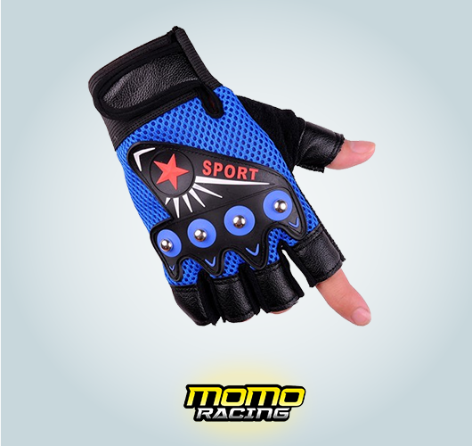 Blue Biker gloves