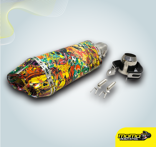 Orange Printed 2 output exhaust