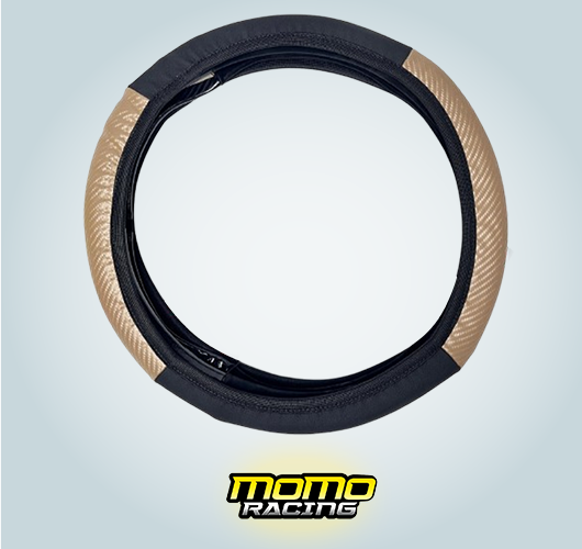 Beige Carbon steering wheel cover