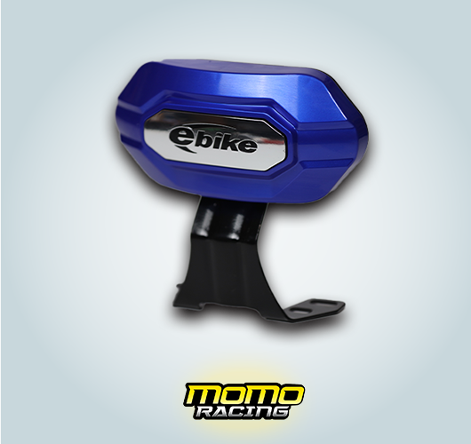 Blue e bike backrest