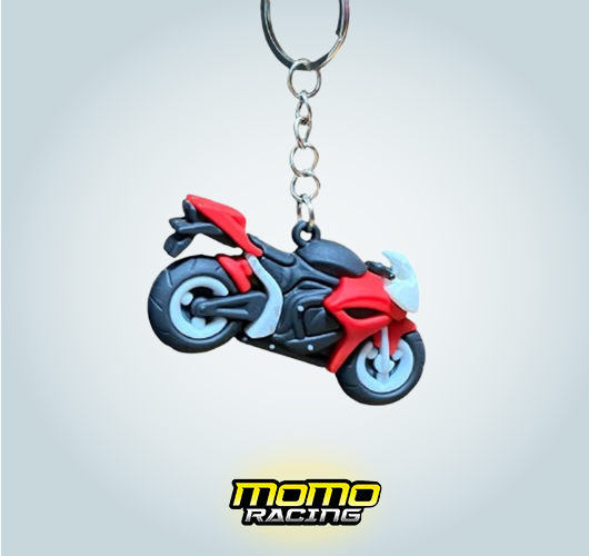 Red motorcycle keyring
