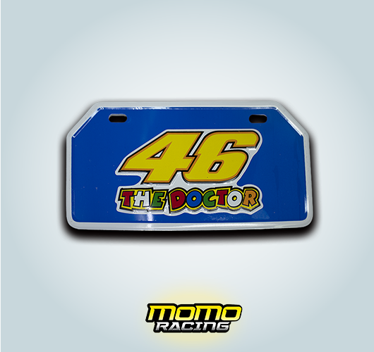 Blue THE DOCTOR license plate